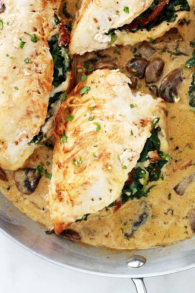 Recette de champonions farcies aux sauces crémeuses